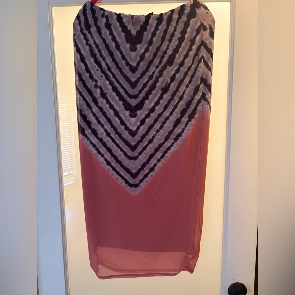 AFRM Pink Chevron Maxi Skirt